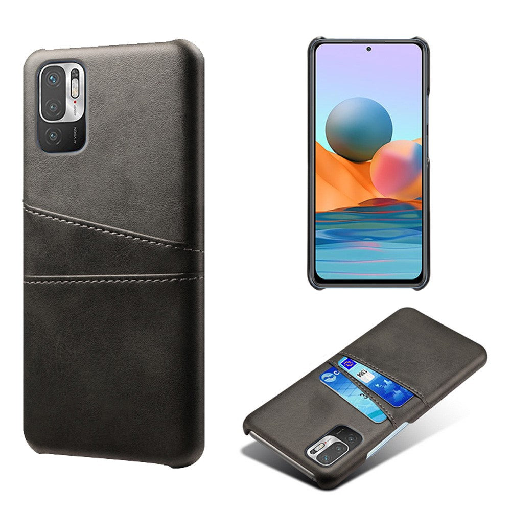 Dubbla kortplatser PU-läderbelagt PC-skal för Xiaomi Redmi Note 10 5G / Poco M3 Pro 5G / 4G