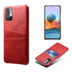 Double Card Slots PU Leather Coated PC Shell for Xiaomi Redmi Note 10 5G / Poco M3 Pro 5G / 4G
