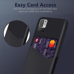 Card Holder Cloth + PU Leather Coated PC Back Cover for Xiaomi Redmi Note 10 5G / Poco M3 Pro 5G / 4G