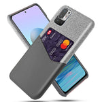 Card Holder Cloth + PU Leather Coated PC Back Cover for Xiaomi Redmi Note 10 5G / Poco M3 Pro 5G / 4G
