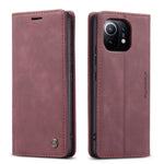 CASEME 013 Series Auto-absorbed Leather Wallet Stand Case Shell for Xiaomi Mi 11