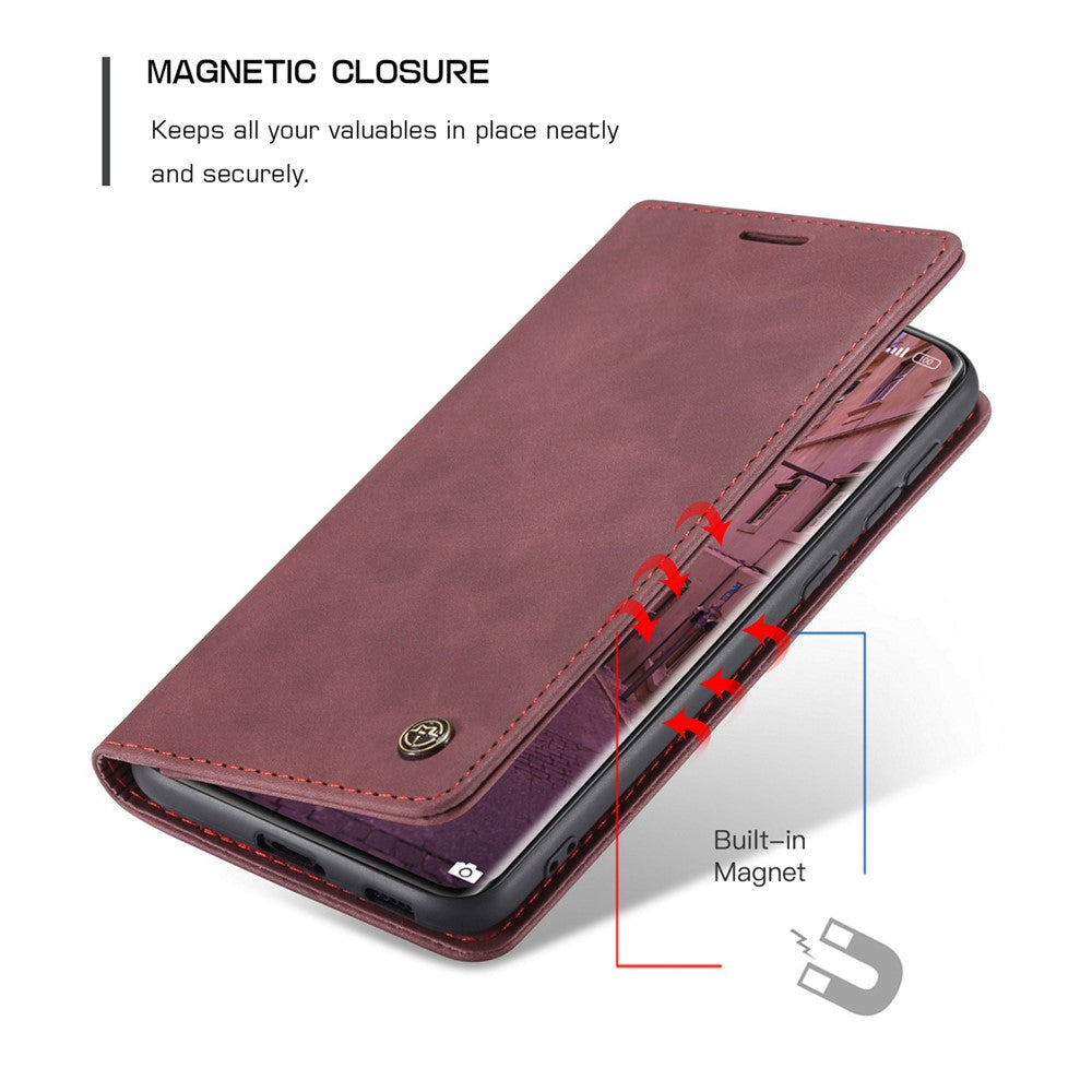 CASEME 013 Series Auto-absorbed Leather Wallet Stand Case Shell for Xiaomi Mi 11