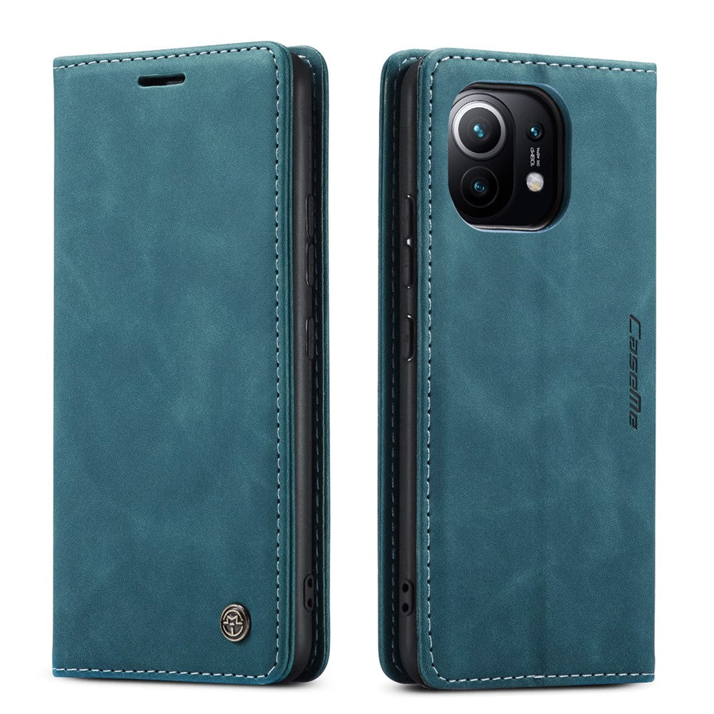 CASEME 013 Series Auto-absorbed Leather Wallet Stand Case Shell for Xiaomi Mi 11