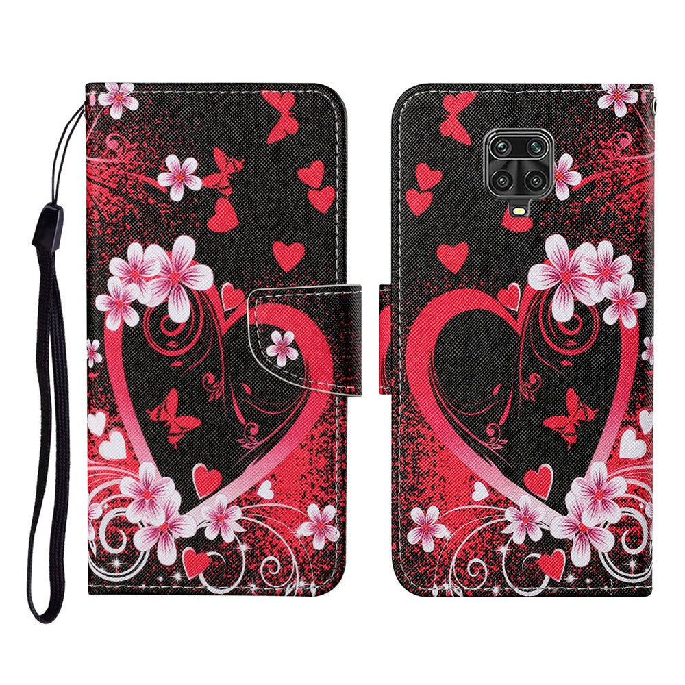 Pattern Printing PU Leather Full Protection Stand Phone Cover Case with Strap for Xiaomi Redmi Note 9 Pro