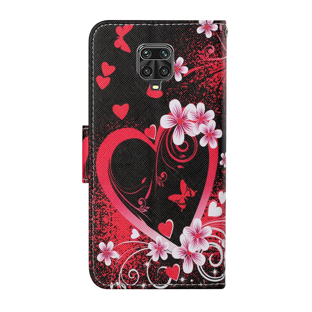 Pattern Printing PU Leather Full Protection Stand Phone Cover Case with Strap for Xiaomi Redmi Note 9 Pro