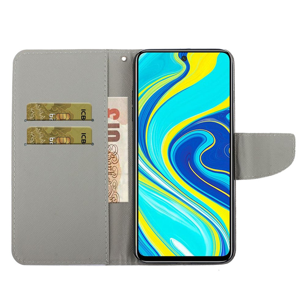 Pattern Printing PU Leather Full Protection Stand Phone Cover Case with Strap for Xiaomi Redmi Note 9 Pro