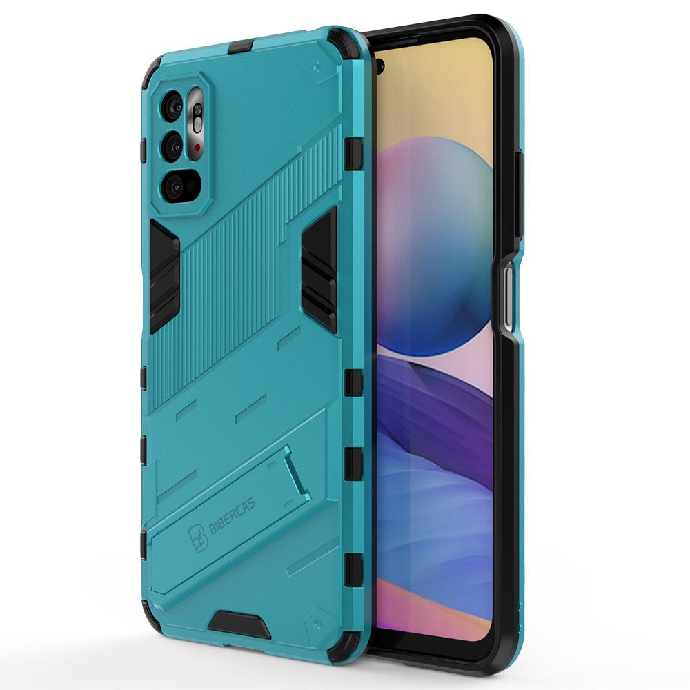 Kickstand Design Anti-Drop PC + TPU Hybrid Phone Case Cover for Xiaomi Redmi Note 10 5G/Poco M3 Pro 5G/4G