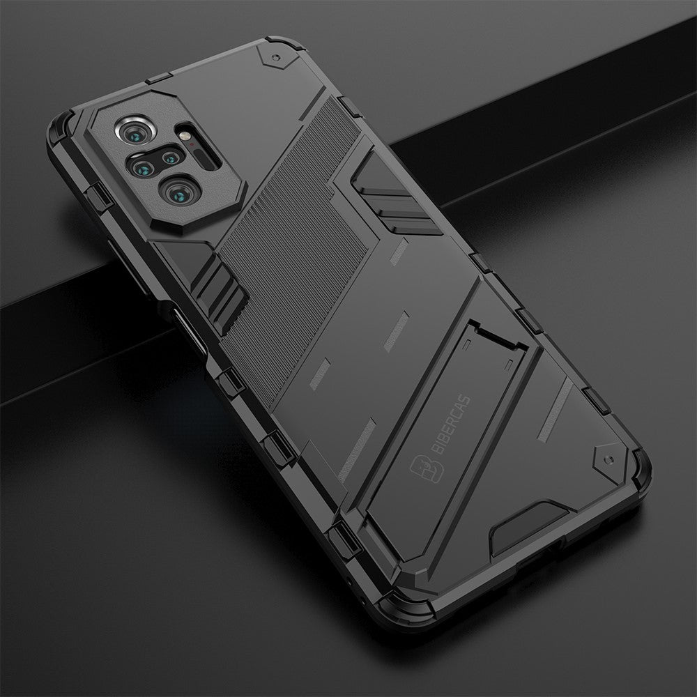 Kickstand Design Shockproof PC + TPU Hybrid Phone Case Cover for Xiaomi Redmi Note 10 Pro Max / Redmi Note 10 Pro