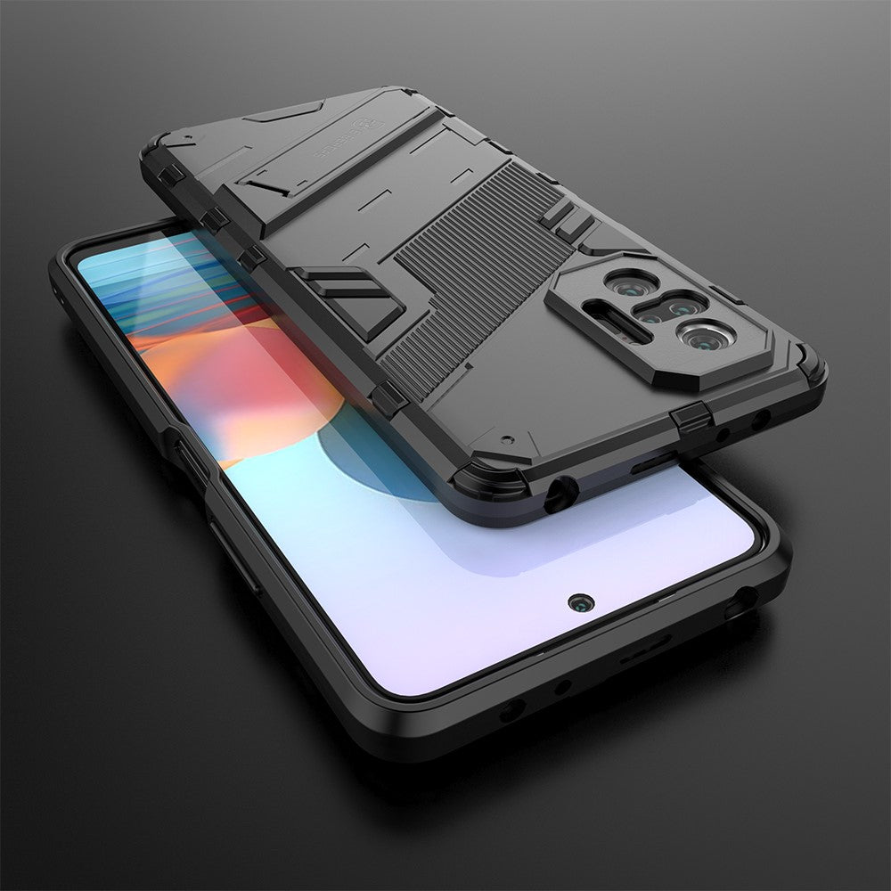 Kickstand Design Shockproof PC + TPU Hybrid Phone Case Cover for Xiaomi Redmi Note 10 Pro Max / Redmi Note 10 Pro