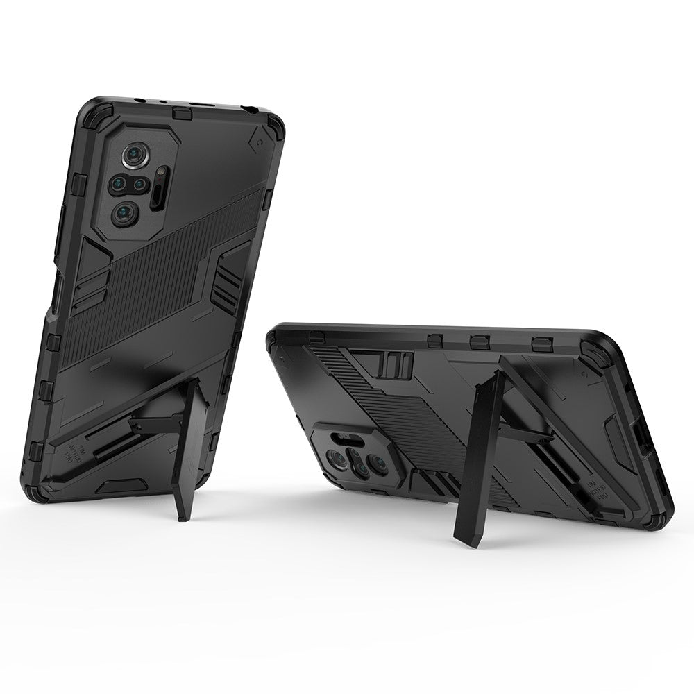 Kickstand Design Shockproof PC + TPU Hybrid Phone Case Cover for Xiaomi Redmi Note 10 Pro Max / Redmi Note 10 Pro