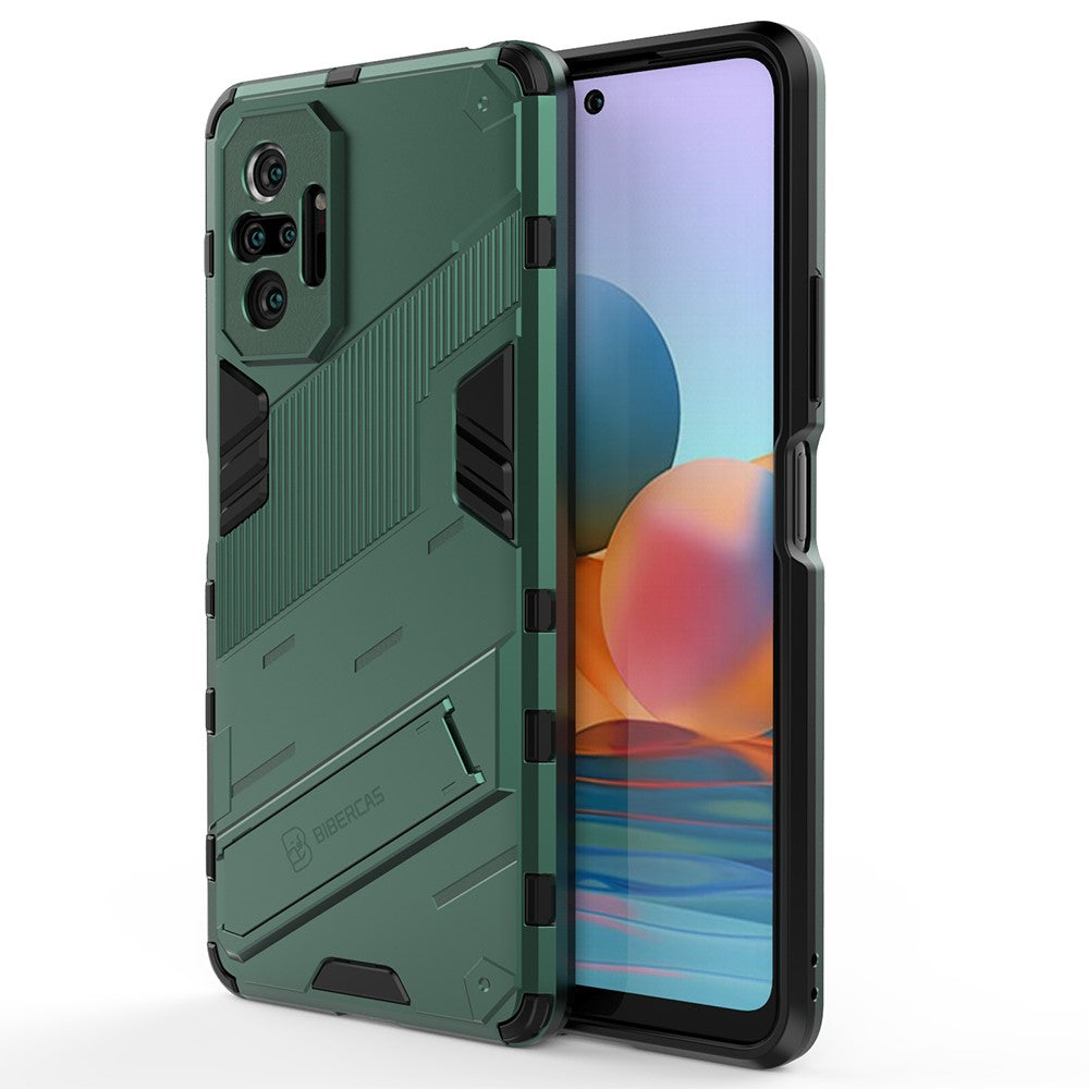 Kickstand Design Shockproof PC + TPU Hybrid Phone Case Cover for Xiaomi Redmi Note 10 Pro Max / Redmi Note 10 Pro