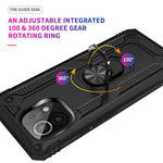 Hybrid PC + TPU Phone Case Shell Anti-Fall Finger Ring Kickstand for Xiaomi Mi 11