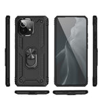 Hybrid PC + TPU Phone Case Shell Anti-Fall Finger Ring Kickstand for Xiaomi Mi 11