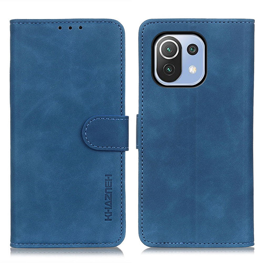 KHAZNEH Retro Style Wallet PU Leather Case for Xiaomi Mi 11 Lite 4G / 5G / 11 Lite 5G NE