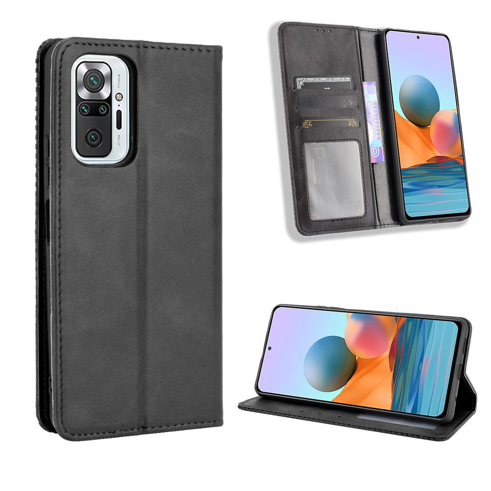Magnetisk stängning Vintage-stil mobilskal plånboksfodral läderskydd för Xiaomi Note 10 Pro 4G/Note 10 Pro Max 4G