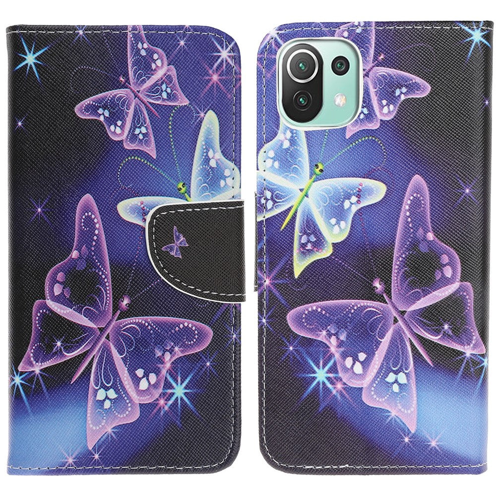 Cross Texture Pattern Printing Leather Wallet Stand Case for Xiaomi Mi 11 Lite 4G / 5G / 11 Lite 5G NE