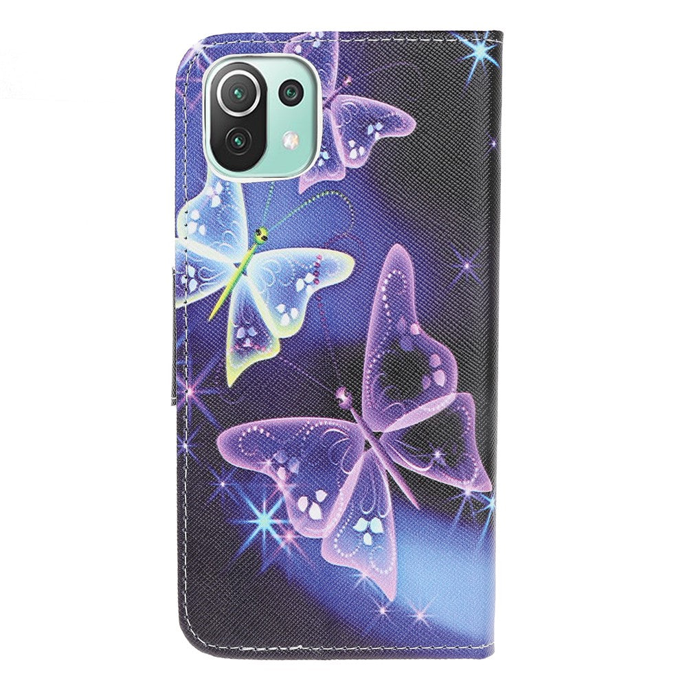 Cross Texture Pattern Printing Leather Wallet Stand Case for Xiaomi Mi 11 Lite 4G / 5G / 11 Lite 5G NE