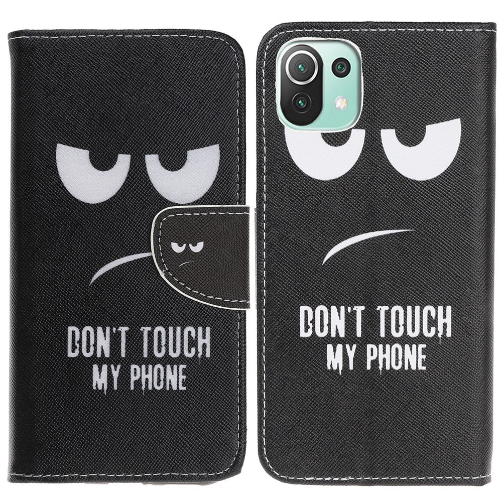 Cross Texture Pattern Printing Leather Wallet Stand Case for Xiaomi Mi 11 Lite 4G / 5G / 11 Lite 5G NE