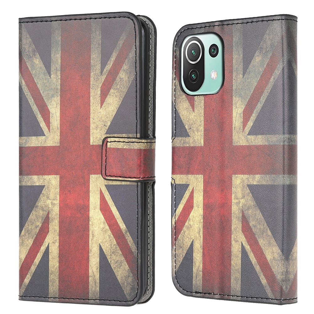 Pattern Printing Full Protection Leather Wallet Stand Case for Xiaomi Mi 11 Lite 4G / 5G / 11 Lite 5G NE