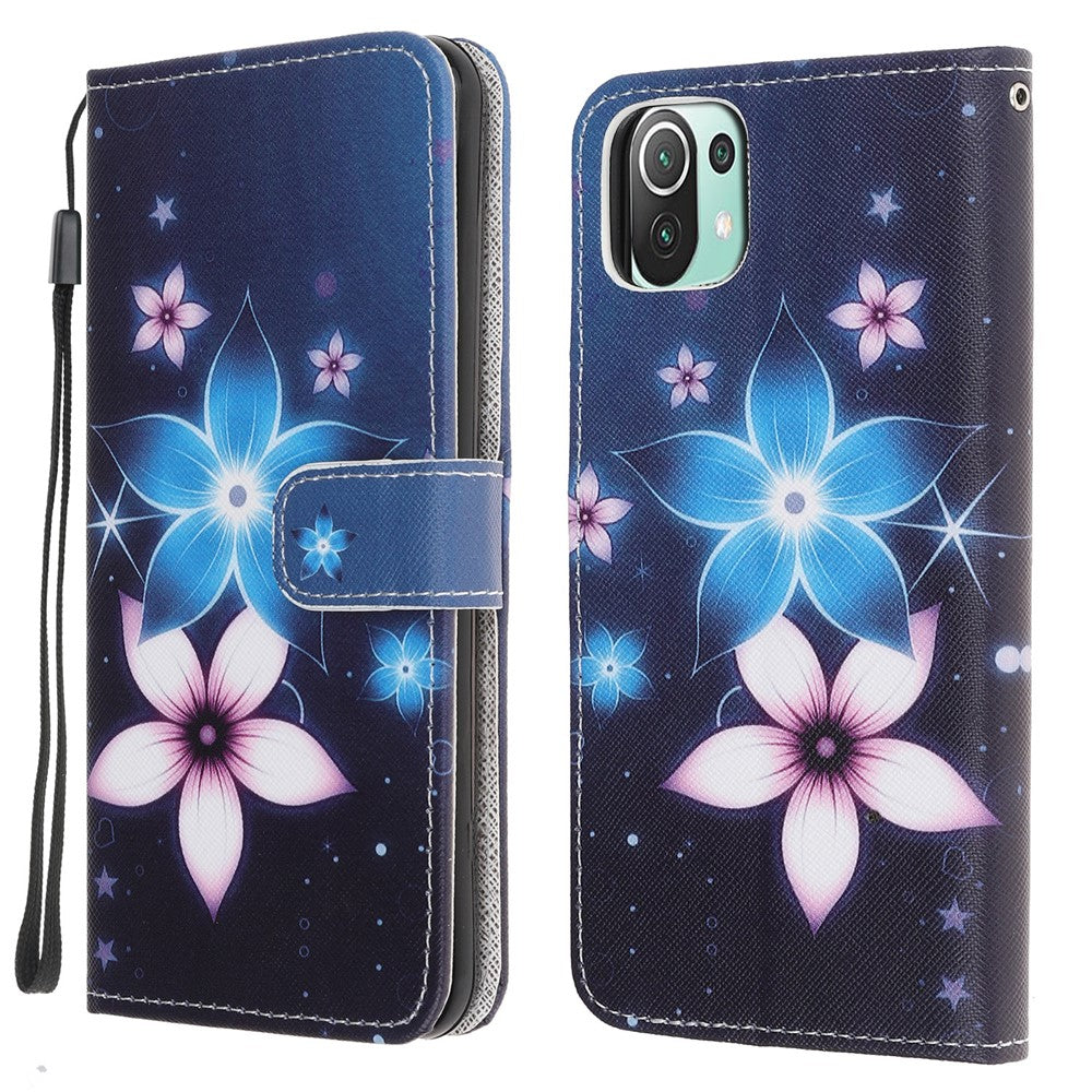 Cross Texture New Pattern Printing Leather Wallet Stand Case for Xiaomi Mi 11 Lite 4G / 5G / 11 Lite 5G NE