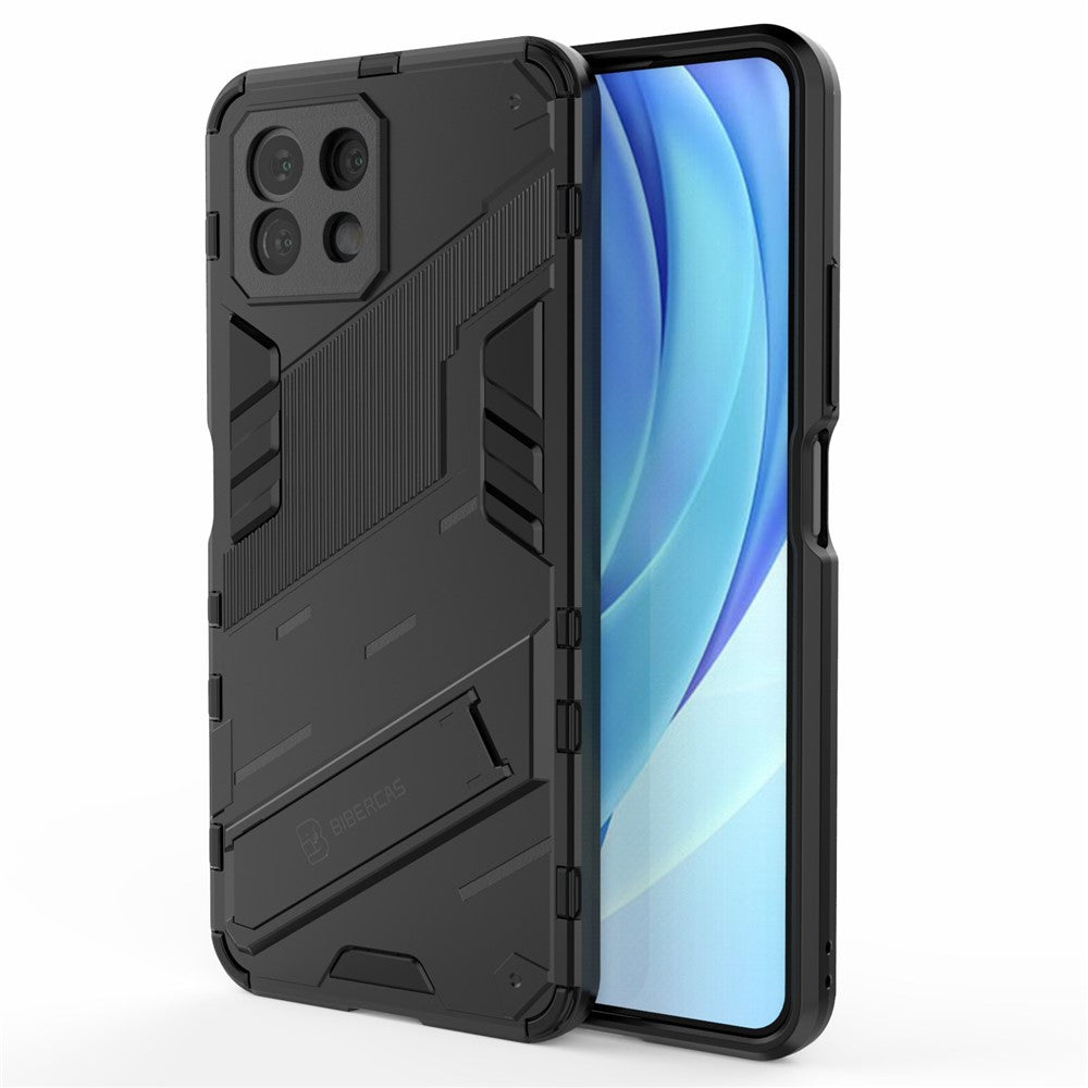 Foldable Kickstand Shockproof PC + TPU Hybrid Phone Case Cover for Xiaomi Mi 11 Lite 4G / 5G / 11 Lite 5G NE