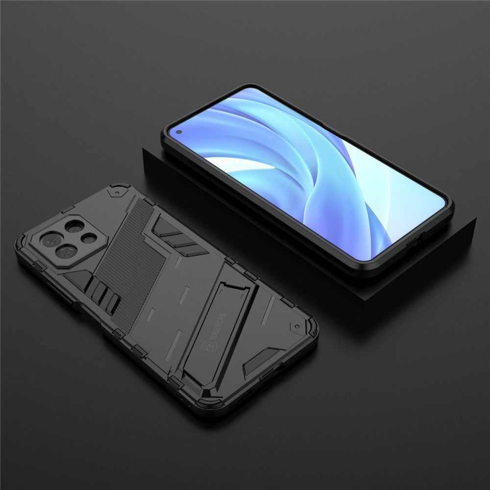 Foldable Kickstand Shockproof PC + TPU Hybrid Phone Case Cover for Xiaomi Mi 11 Lite 4G / 5G / 11 Lite 5G NE