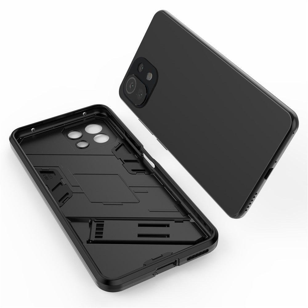 Foldable Kickstand Shockproof PC + TPU Hybrid Phone Case Cover for Xiaomi Mi 11 Lite 4G / 5G / 11 Lite 5G NE