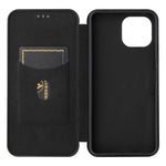 Xiaomi Mi 11 Lite 4G/5G / 11 Lite 5G NE Kolfibertextur Magnetiskt Självabsorberande Läder Stativ mobilskal med Kortplats