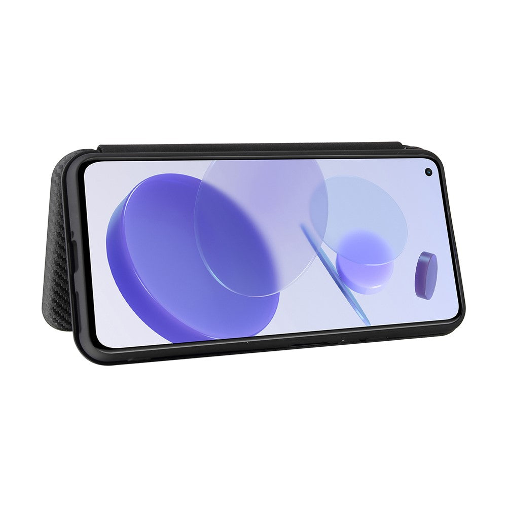Xiaomi Mi 11 Lite 4G/5G / 11 Lite 5G NE Kolfibertextur Magnetiskt Självabsorberande Läder Stativ mobilskal med Kortplats
