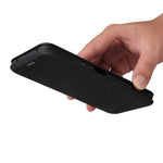 Xiaomi Mi 11 Lite 4G/5G / 11 Lite 5G NE Kolfibertextur Magnetiskt Självabsorberande Läder Stativ mobilskal med Kortplats