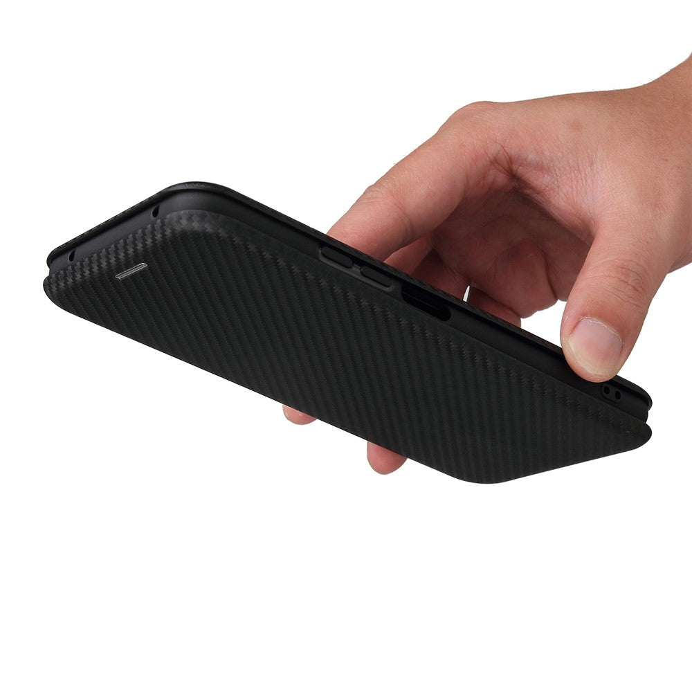 Xiaomi Mi 11 Lite 4G/5G / 11 Lite 5G NE Kolfibertextur Magnetiskt Självabsorberande Läder Stativ mobilskal med Kortplats