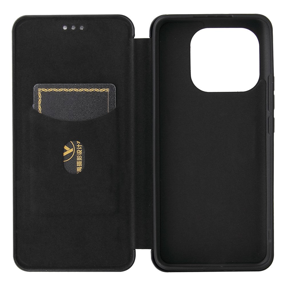 Carbon Fiber Texture Auto-absorbed Leather Stand Phone Shell Cover with Card Slot for Xiaomi Mi 11 Pro