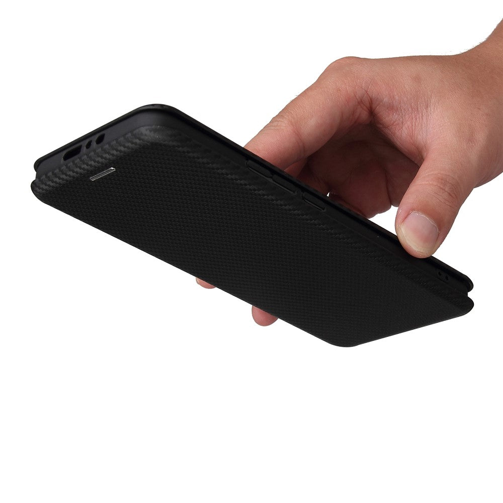 Carbon Fiber Texture Auto-absorbed Leather Stand Phone Shell Cover with Card Slot for Xiaomi Mi 11 Pro