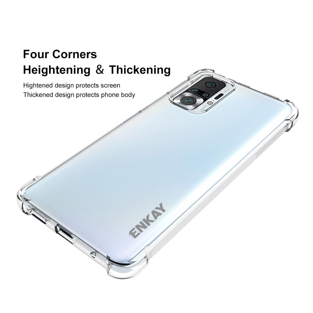 ENKAY HAT PRINCE ENK-PC116 Halkfritt Flexibelt Transparent TPU-Skal Tjockare 4 Hörn Airbag-Skal för Xiaomi Redmi Note 10 Pro 4G (Indien)/(Global)/Note 10 Pro Max