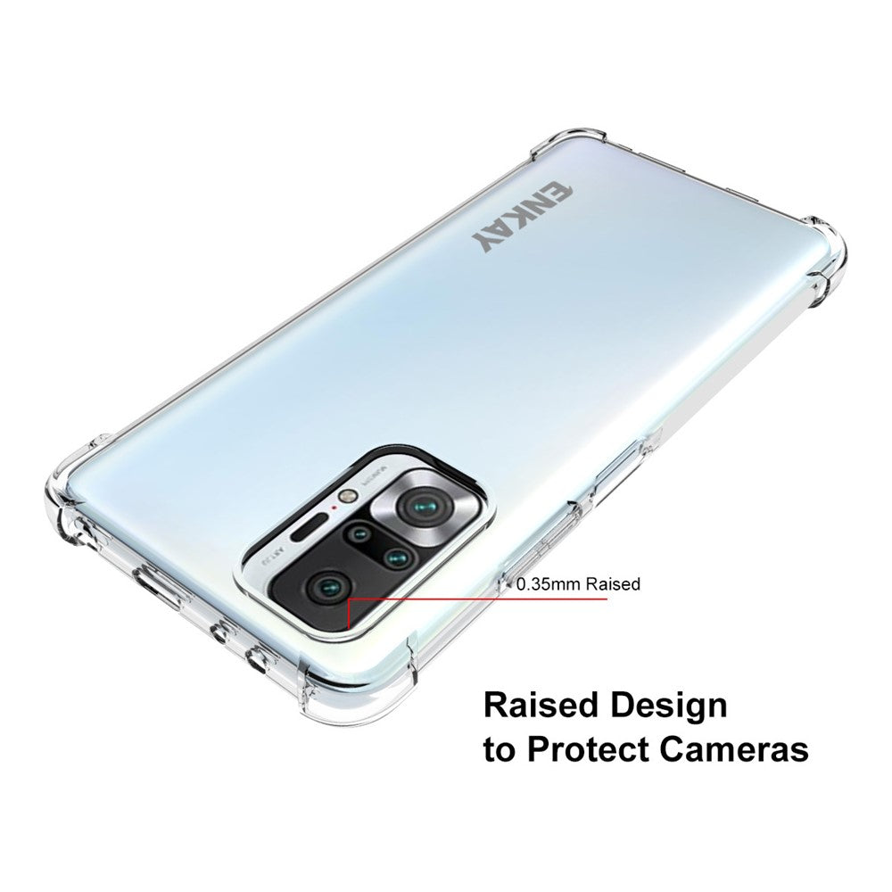 ENKAY HAT PRINCE ENK-PC116 Halkfritt Flexibelt Transparent TPU-Skal Tjockare 4 Hörn Airbag-Skal för Xiaomi Redmi Note 10 Pro 4G (Indien)/(Global)/Note 10 Pro Max