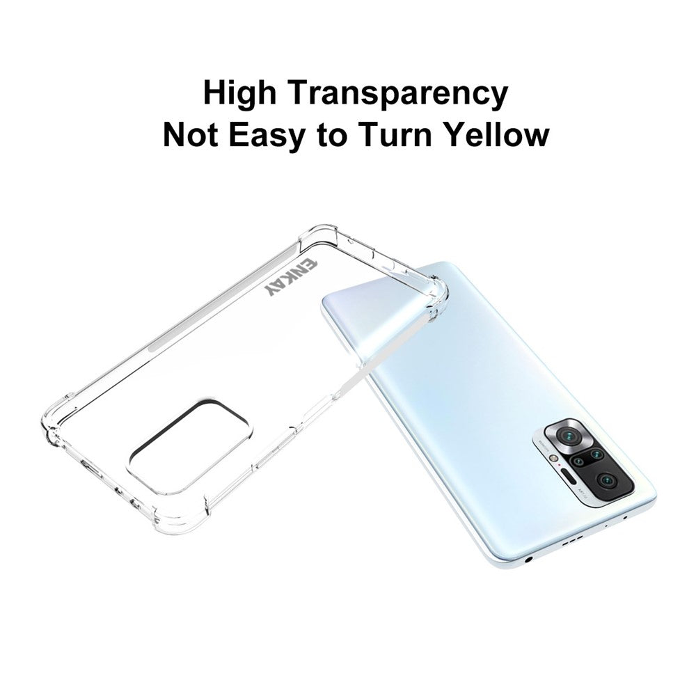 ENKAY HAT PRINCE ENK-PC116 Halkfritt Flexibelt Transparent TPU-Skal Tjockare 4 Hörn Airbag-Skal för Xiaomi Redmi Note 10 Pro 4G (Indien)/(Global)/Note 10 Pro Max