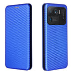 Auto-absorbed Carbon Fiber Texture Stand Cover for Xiaomi Mi 11 Ultra
