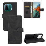 Skin-touch Feeling Leather Protective Shell Wallet Stand Folio Flip Phone Cover for Xiaomi Mi 11 Pro