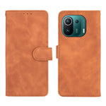 Skin-touch Feeling Leather Protective Shell Wallet Stand Folio Flip Phone Cover for Xiaomi Mi 11 Pro