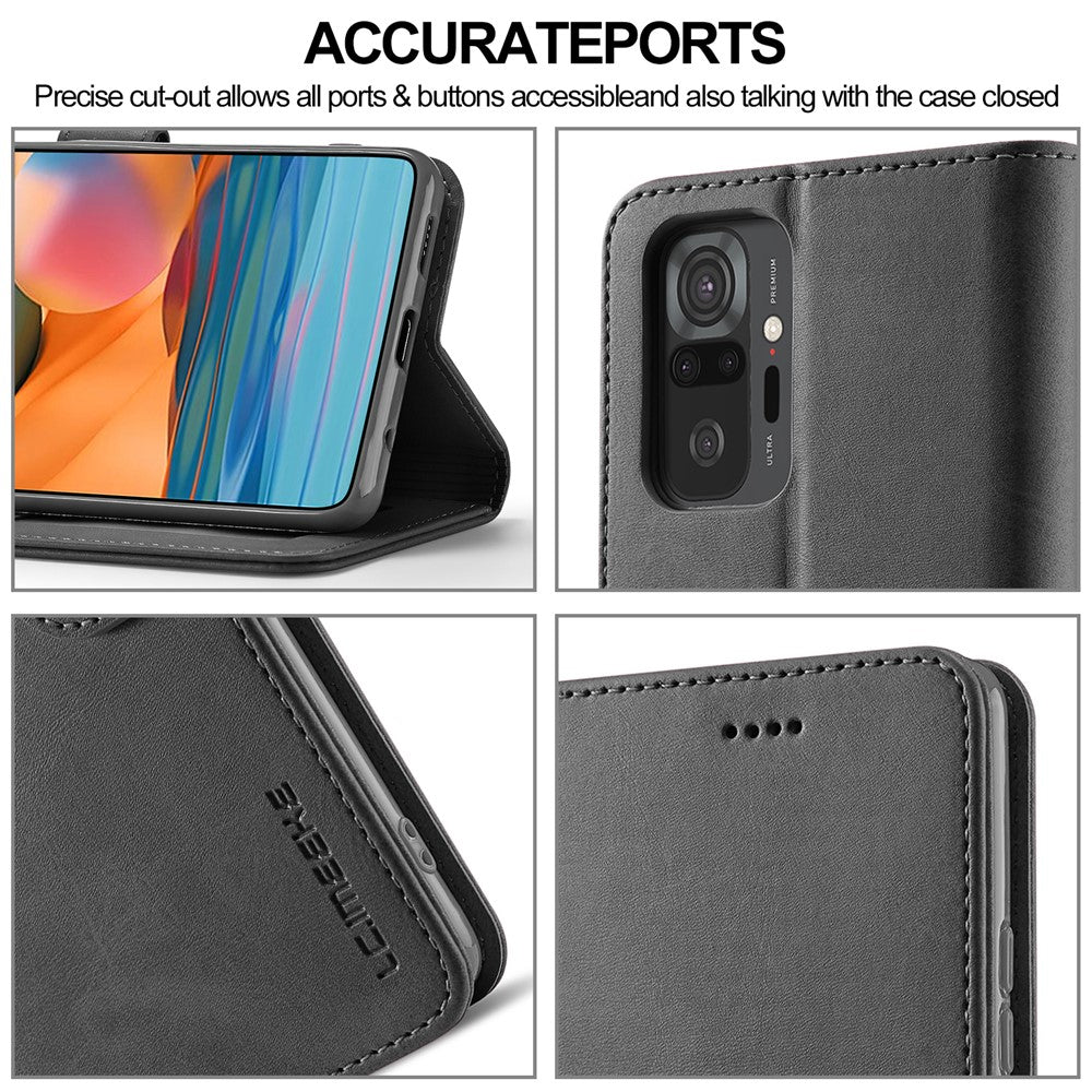 LC.IMEEKE Wallet Stand Leather Phone Casing Shell for Xiaomi Redmi Note 10 Pro/Note 10 Pro Max