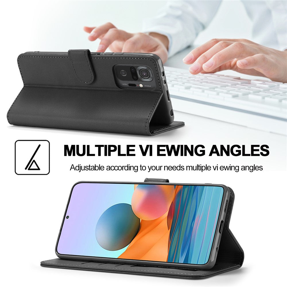 LC.IMEEKE Wallet Stand Leather Phone Casing Shell for Xiaomi Redmi Note 10 Pro/Note 10 Pro Max