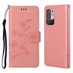 Imprint Butterfly Flower Leather Wallet Stand Case Cover for Xiaomi Redmi Note 10 5G/Poco M3 Pro 5G/4G