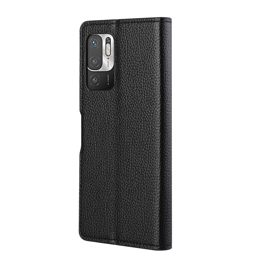 Litchi Skin Plånboksfodral i Läder för Xiaomi Redmi Note 10 5G / Poco M3 Pro 5G / 4G Flip Mobilmobilfodral