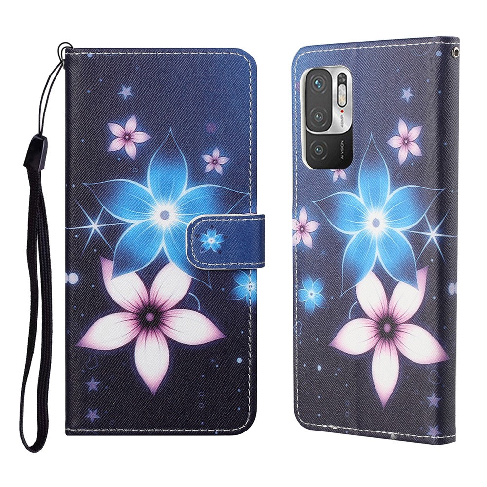 3D Pattern Printing Cross Texture Leather Wallet Stand Protective Phone Case Shell for Xiaomi Redmi Note 10 5G/Poco M3 Pro 5G/4G