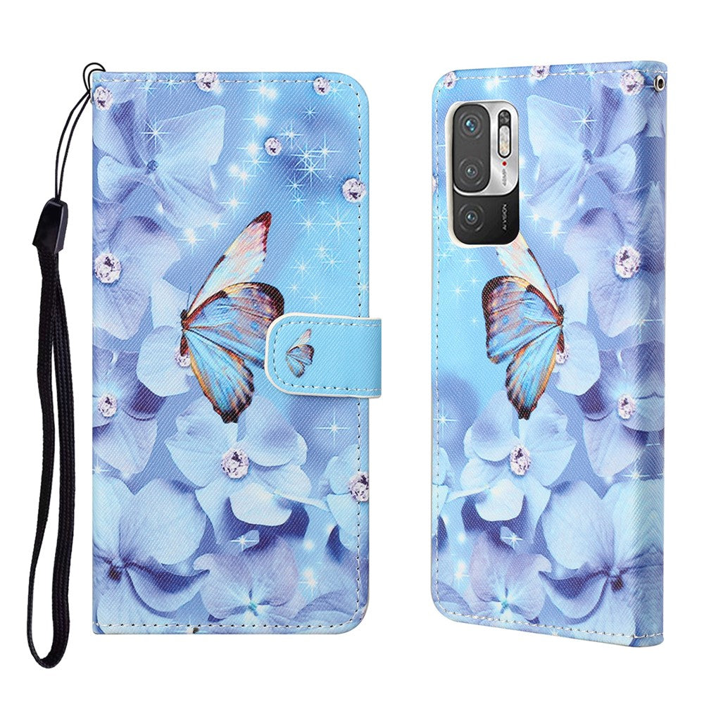 3D Pattern Printing Cross Texture Leather Wallet Stand Protective Phone Case Shell for Xiaomi Redmi Note 10 5G/Poco M3 Pro 5G/4G