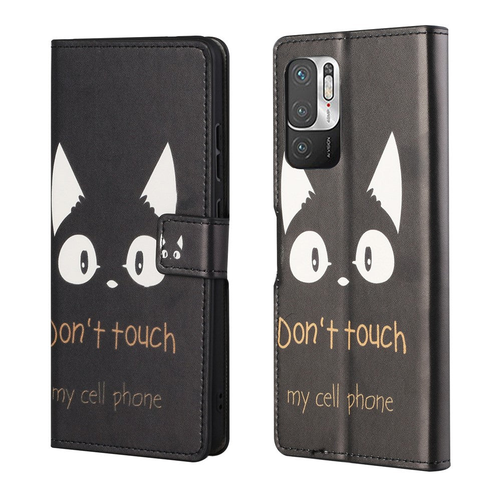 Pattern Printing Leather Full-Protection Wallet Stand Phone Cover Shell for Xiaomi Redmi Note 10 5G/Poco M3 Pro 5G/4G