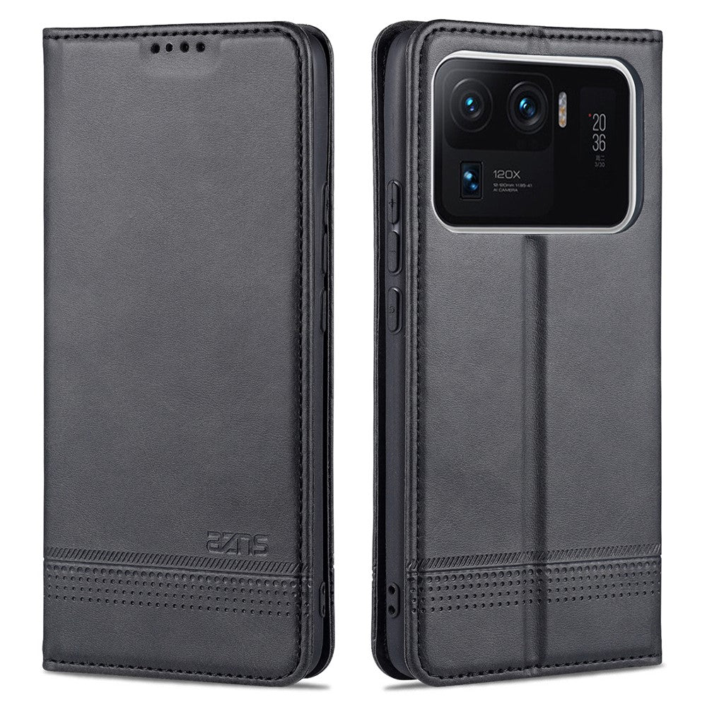 AZNS Auto-absorbed Magnetic Stand Wallet Leather Phone Protection Shell Case for Xiaomi Mi 11 Ultra
