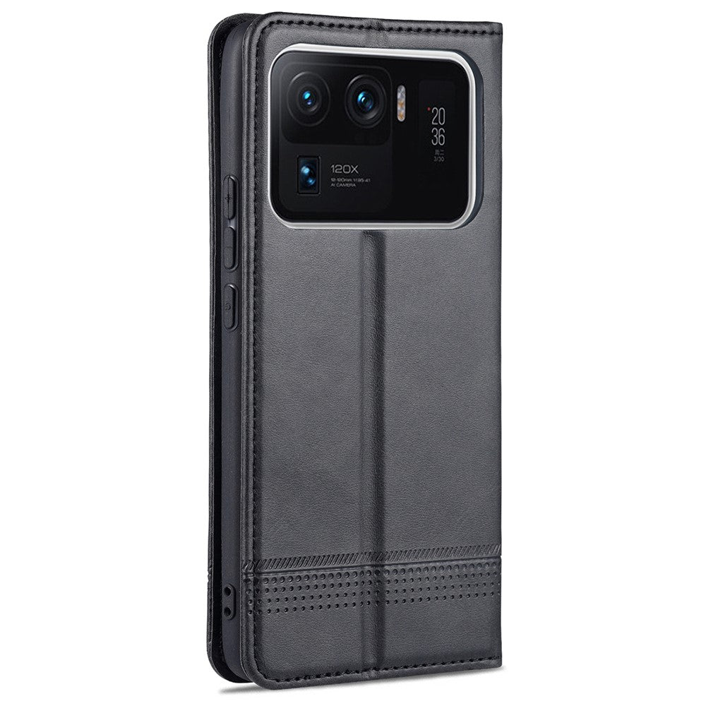 AZNS Auto-absorbed Magnetic Stand Wallet Leather Phone Protection Shell Case for Xiaomi Mi 11 Ultra