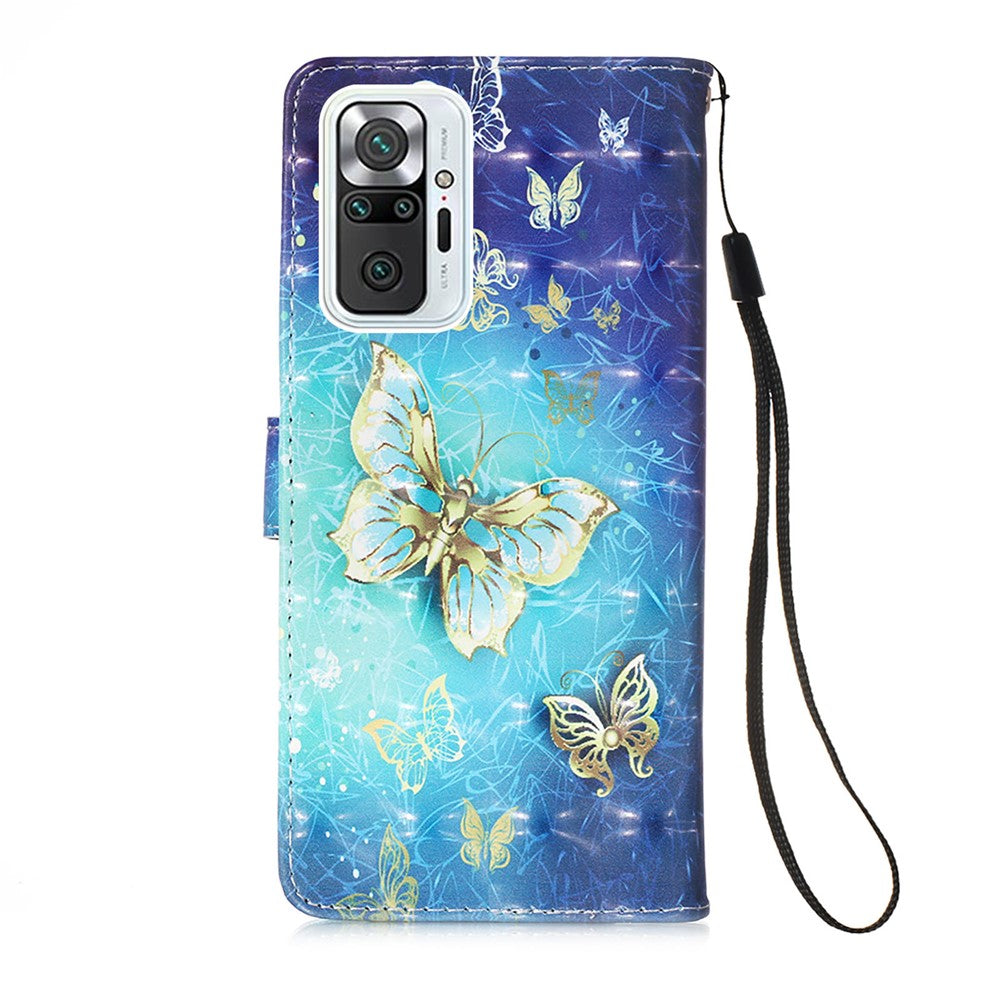 Pattern Printing Leather Phone Case with Lanyard for Xiaomi Redmi Note 10 Pro 4G (India) / (Global) / Note 10 Pro Max