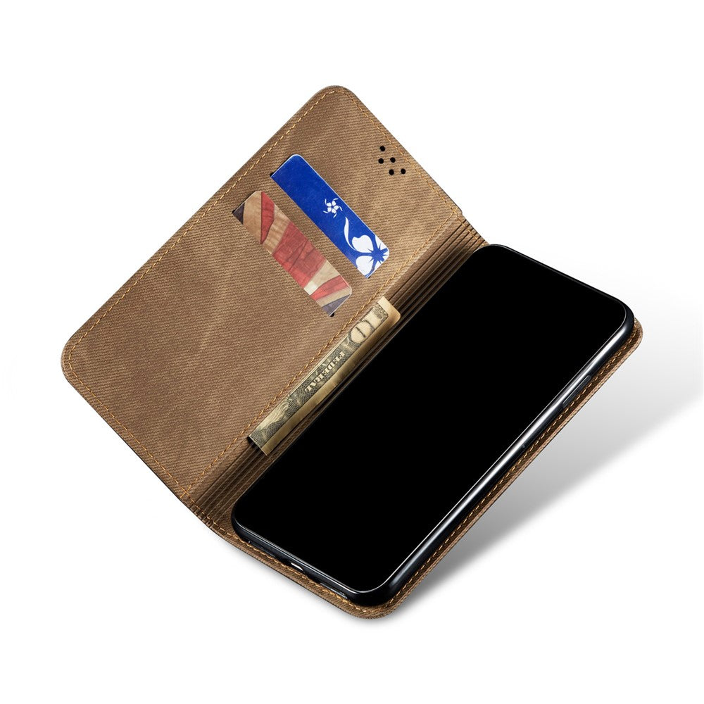 Retro Style Jeans Cloth Leather Wallet Stand Case for Xiaomi Mi 11 Lite 4G / 5G / 11 Lite 5G NE